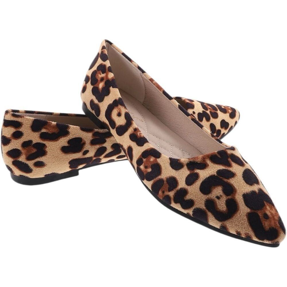 Migibili Leopard Print Pointed Toe Ballet Flats 8.5 - Picture 15 of 16